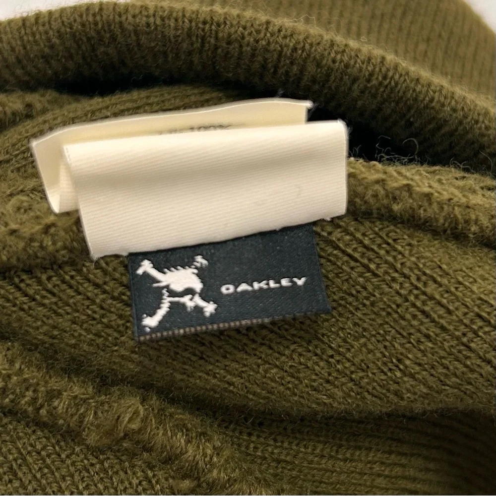 Vintage 90s Y2K Oakley Beanie Software Center Logo Streetwear Skate Skull Green - Picture 5 of 8